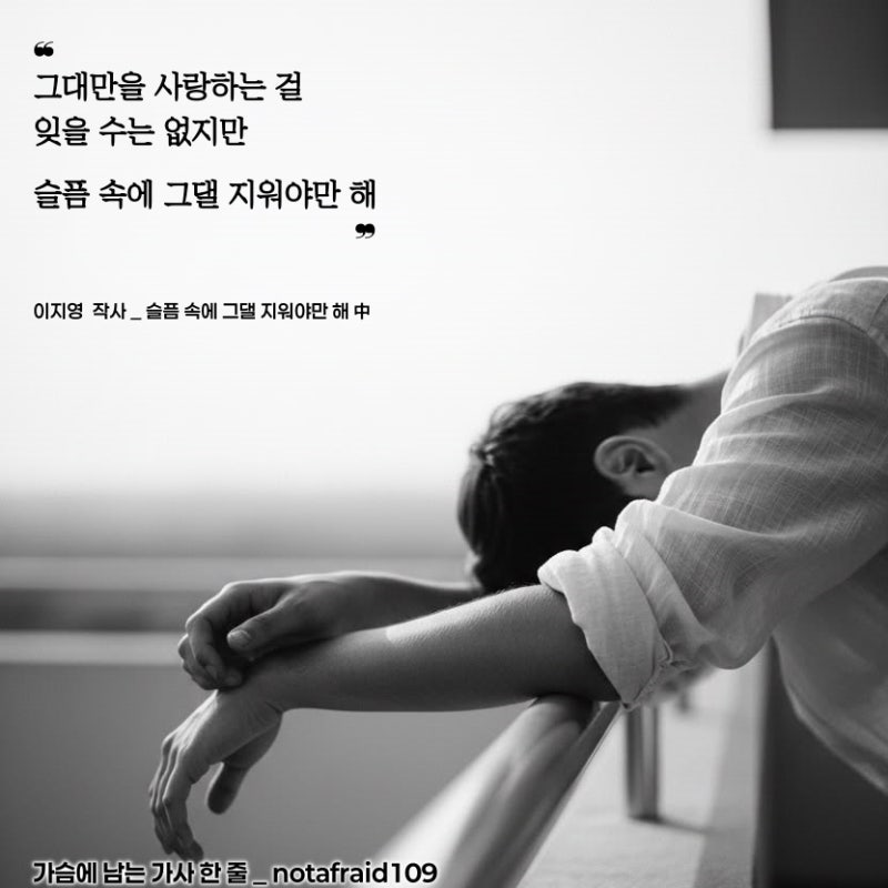 좋은 노래 가사 | 슬픔 속에 그댈 지워야만 해 _ 이지영 작사, 이현우 노래