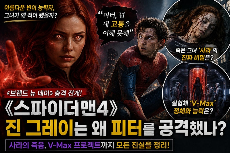 《스파이더맨4》 진 그레이는 왜 피터를 공격했나…사라와 V-Max의 정체