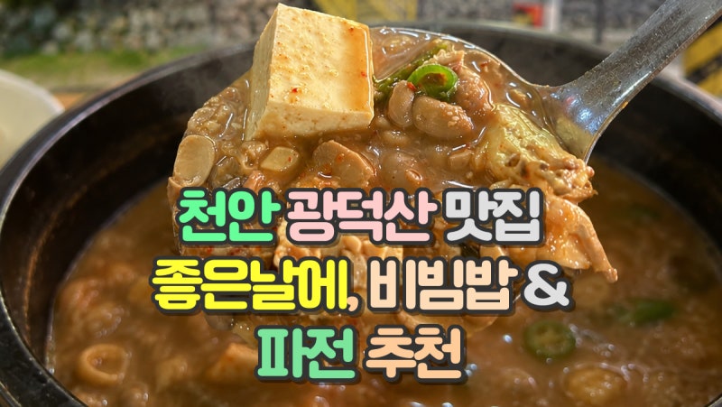 천안 광덕산맛집 좋은날에, 계곡 옆에서 먹는 산채비빔밥과 해물파전
