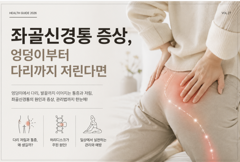 좌골신경통 증상, 엉덩이부터 다리까지 저린다면