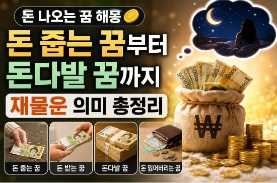 돈 꿈 해몽 총정리｜돈 줍는 꿈·돈 받는 꿈·돈 잃어버리는 꿈 의미