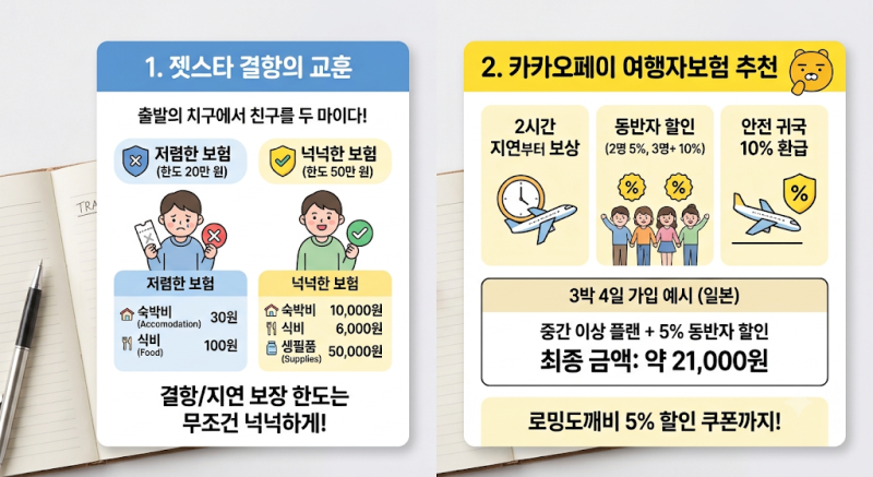 [해외여행 준비] 젯스타 결항으로 30만원 날리고 깨달은 여행자보험 제일 저렴한 거 들면 안....