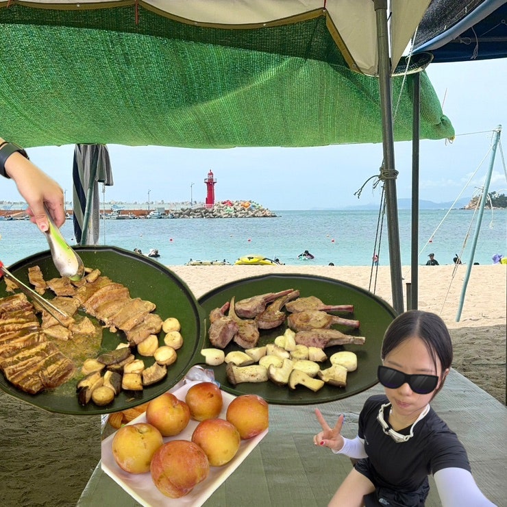 울산 나사해수욕장 물놀이 평상 대여 수상레저ㅣ청호횟집 취사 샤워 화장실