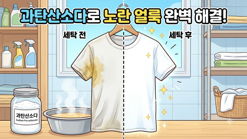 흰 옷 겨드랑이 땀 얼룩 제거 과탄산소다 세탁법 완벽 정리