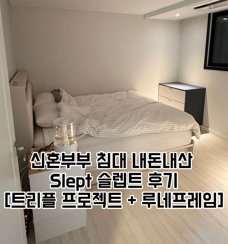 신혼부부 침대 금성침대 Slept 슬렙트 트리플 프로젝트 매트리스 한 달 사용 후기 (+루네 프레....