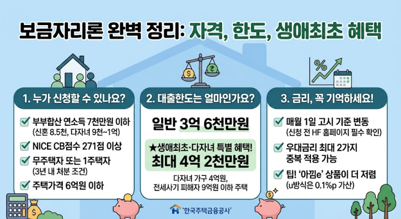보금자리론 대출자격 생애최초 조건 총정리