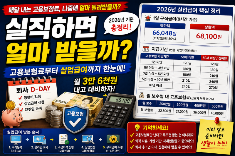 매달 고용보험료 내는데 실직하면 얼마 받을까