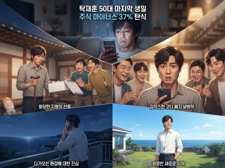 <b>탁재훈 50대 마지막 생일</b> 주식 마이너스 37% 탄식