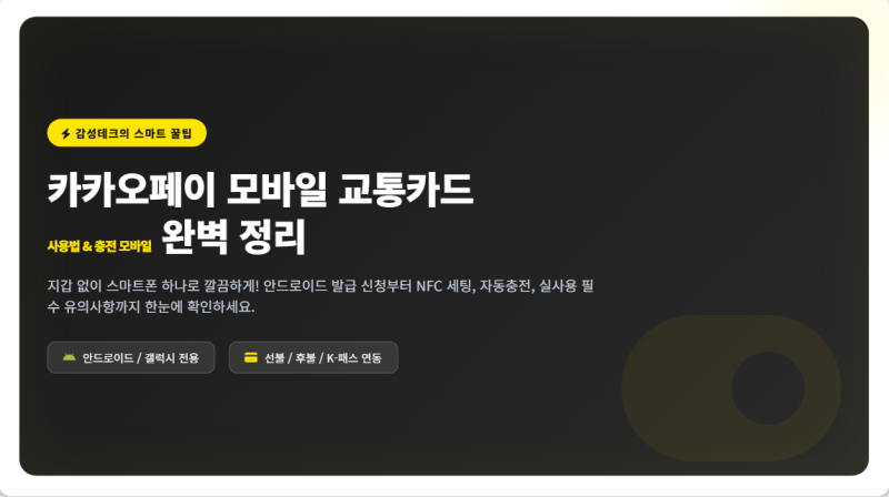 카카오페이 교통카드 사용법 및 충전 모바일 방법 깔끔 정리