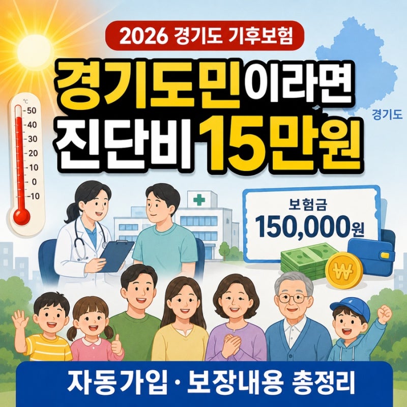 경기도 기후보험 15만원? 경기도민이라면 자동가입, 보장내용 총정리