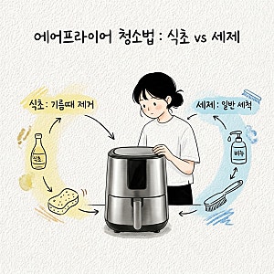 에어프라이어 청소법 식초와 세제 중 무엇을 언제 쓰는지