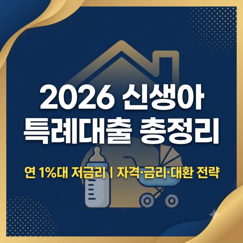 2026 신생아 특례대출 자격 조건부터 금리·신청방법 총정리 (소득기준 완화 및 대환 전략)