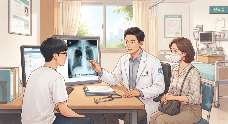 기흉 초기증상, 숨 쉴 때 가슴이 찌릿하다면? 단순 근육통과 헷갈리기 쉬운 원인과 대처법
