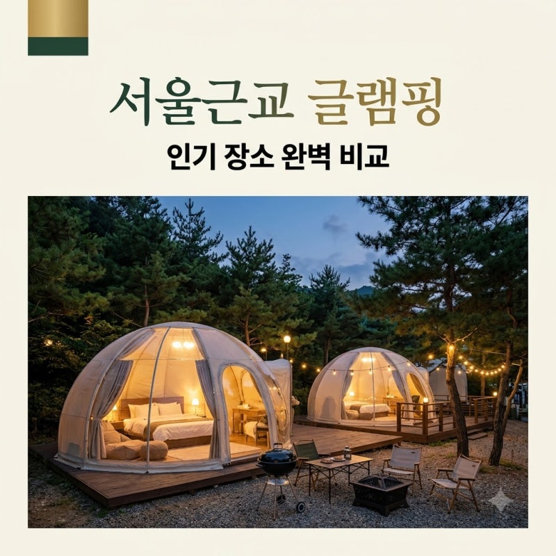 서울근교글램핑장 추천 TOP 5 수영장과 무제한 바베큐 완벽 비교