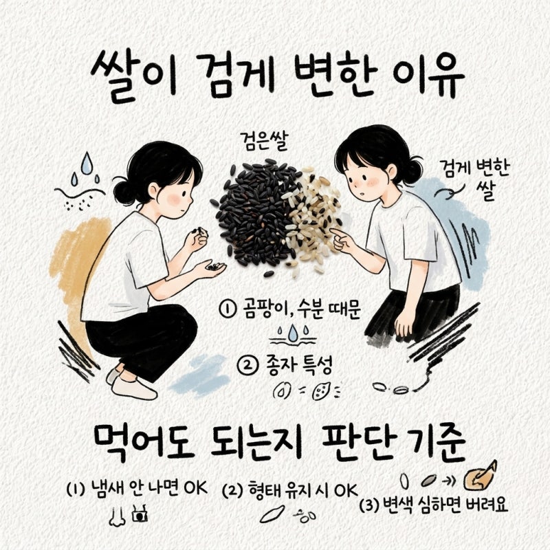 쌀이 검게 변한 이유와 먹어도 되는지 판단하는 기준