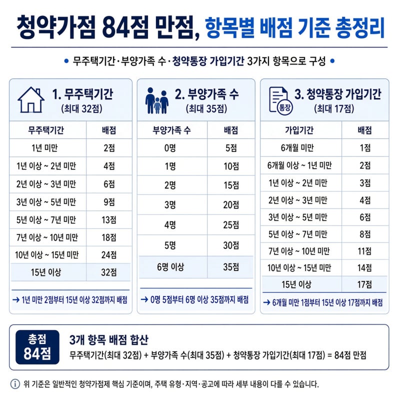 청약가점 84점 만점, 나도 계산해볼까? 핵심 기준 총정리