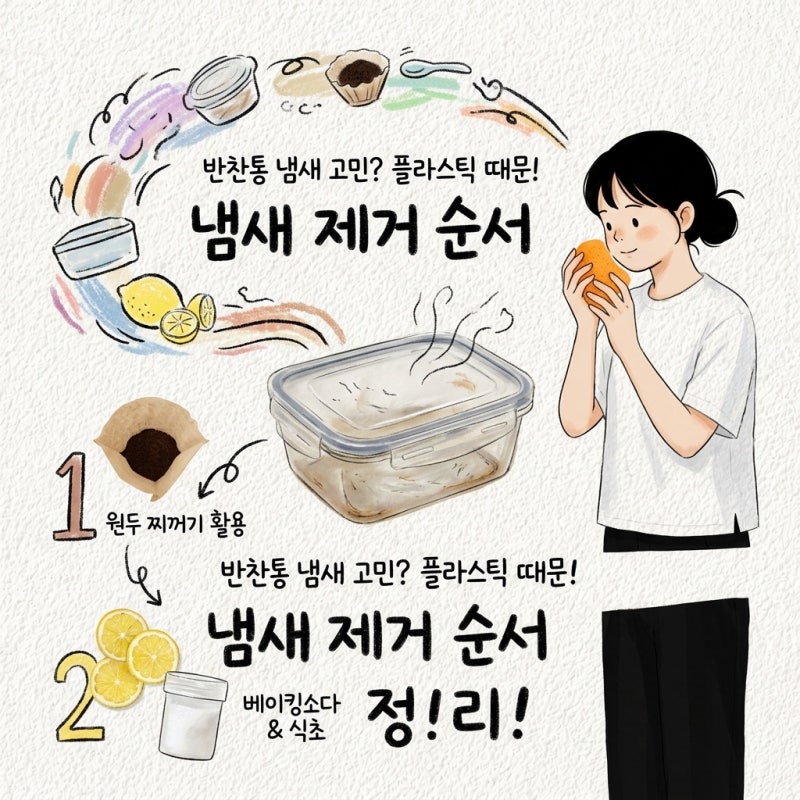 반찬통 냄새는 플라스틱 재질 때문에 남음 없애는 순서 정리