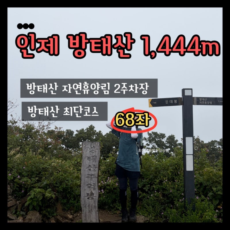 [블랙야크100대명산] 26/8/9 방태산 (1,444m) 등산기록, bac 68좌, 방태산 최단코스, 방태산 자연휴....