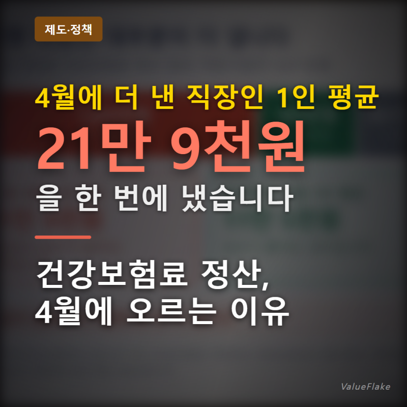 "건강보험료 정산" 4월에 갑자기 오르는 이유