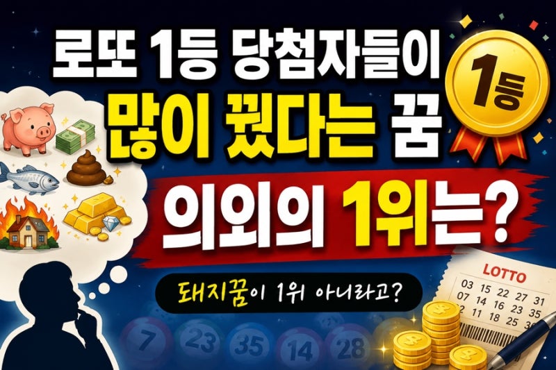 로또 1등 당첨자들이 많이 꿨다는 꿈, 돼지꿈보다 의외의 1위는?