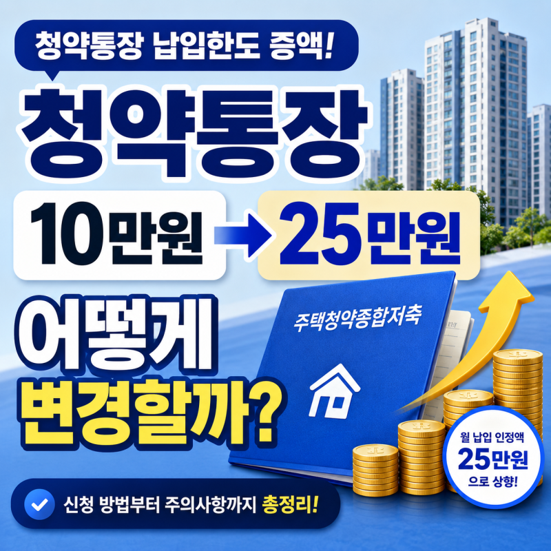 청약통장 납입한도 증액 방법, 25만원 변경 전 꼭 확인할 5가지
