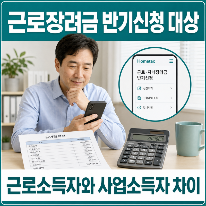 근로장려금 반기신청 대상 | 근로소득자만 가능한 이유와 사업소득자 신청 시기