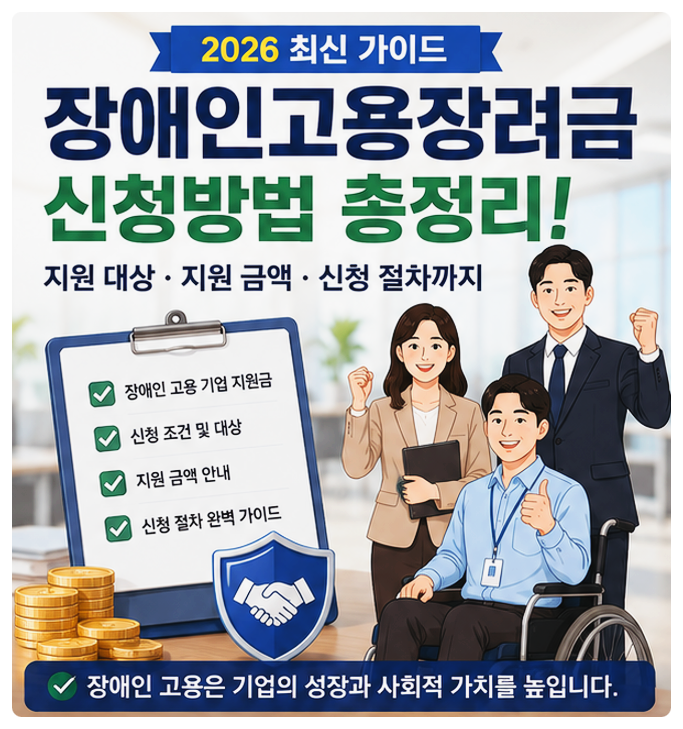 장애인고용장려금 신청방법 총정리! 지원금액·대상조건·신청절차까지
