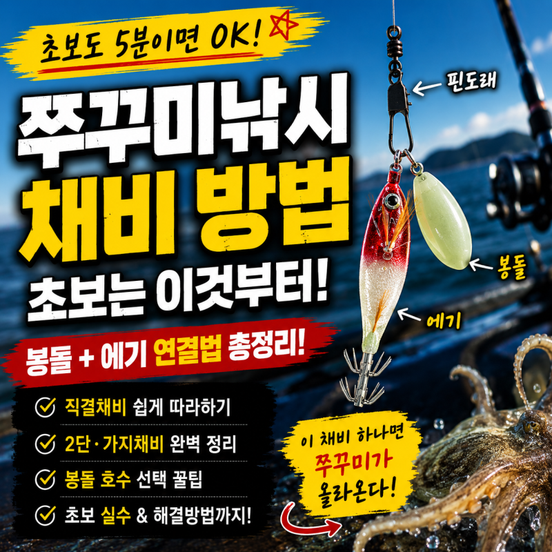 쭈꾸미낚시 채비 만드는 법｜봉돌·에기·핀도래 연결하기