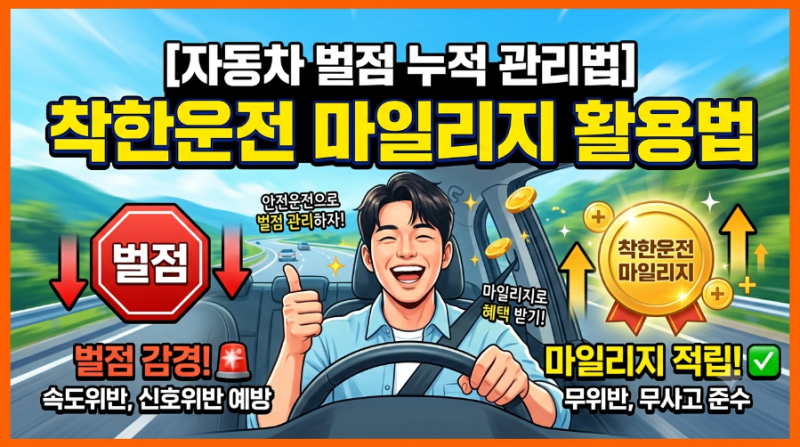 [자동차 벌점 누적 관리법] 착한운전 마일리지 활용법