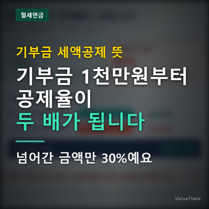 "기부금 세액공제" 1천만원 넘으면 공제율이 두 배