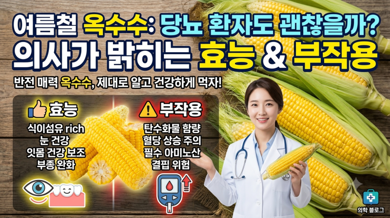 "여름철 고소한 옥수수, 당뇨 환자도 마음 놓고 먹어도 될까?" 의사가 알려주는 반전 효능과 ....