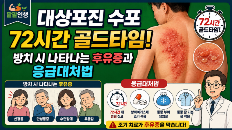 대상포진 수포 72시간 골드타임! 방치 시 나타나는 후유증과 응급대처법