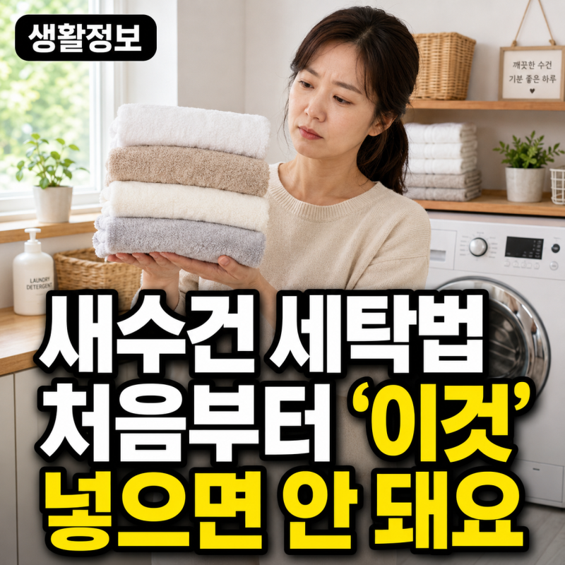 수건 첫 세탁 새수건 세탁법 절대 '이것' 넣지 마세요!