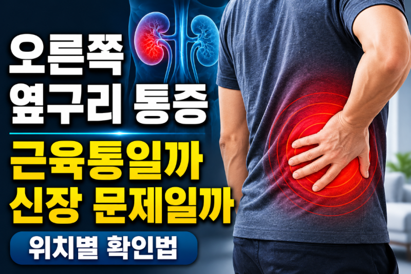 오른쪽 옆구리 통증 원인, 근육통일까 신장 문제일까? 위치별 확인법