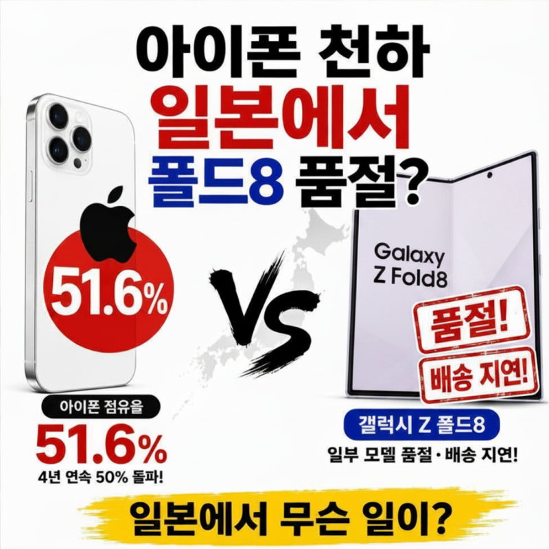아이폰 점유율 51.6% 일본, 왜 폴드8에 열광할까?