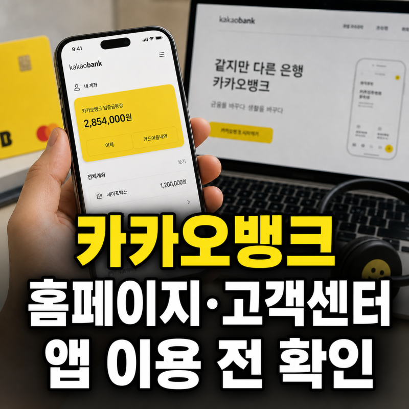 카카오뱅크 홈페이지 바로가기와 고객센터 전화번호, 앱 이용 안내