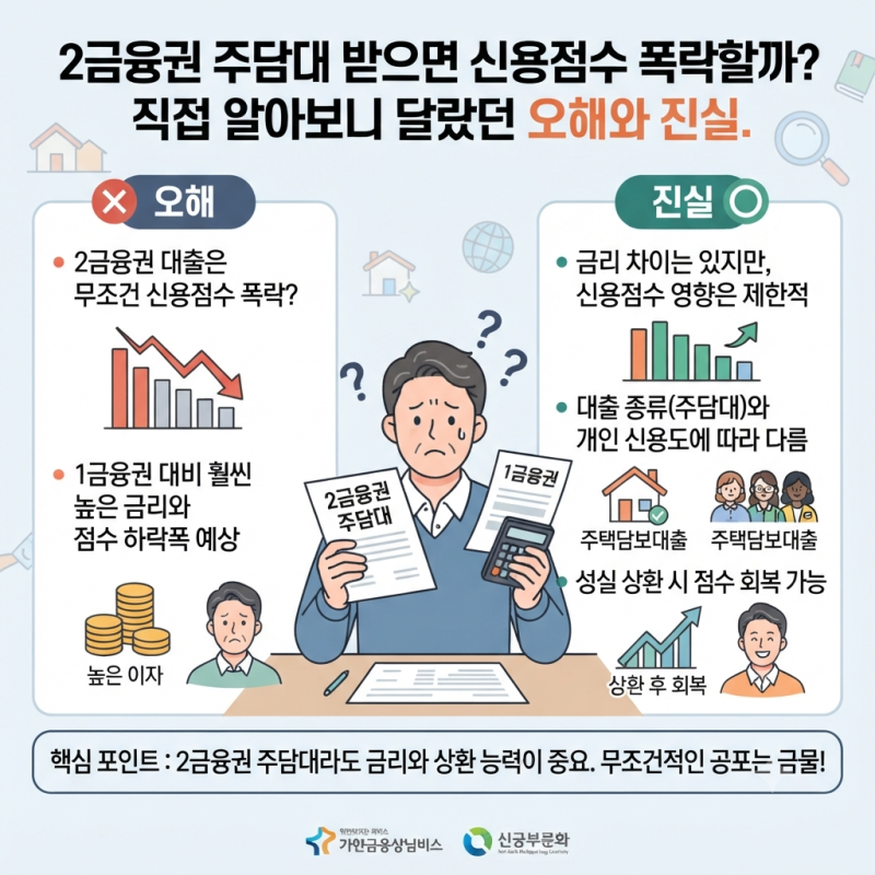 2금융권 주담대 받으면 신용점수 폭락할까? 직접 알아보니 달랐던 오해와 진실