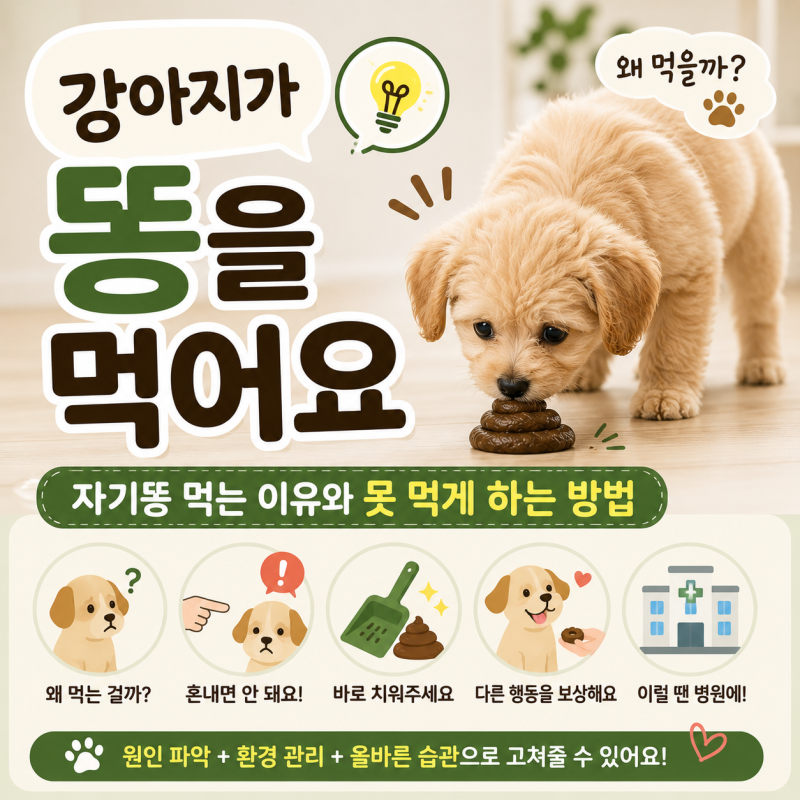 강아지가 똥을 먹어요 식분증 자기똥 먹는 이유와 못 먹게 하는 방법