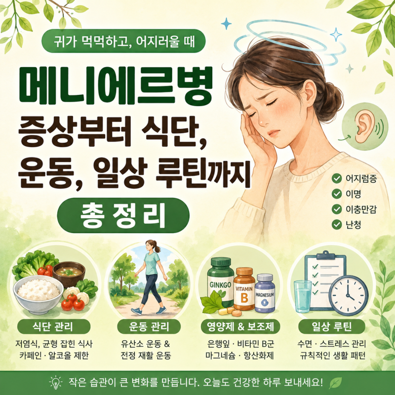 메니에르병 증상부터 식단, 운동, 일상 루틴까지 총정리