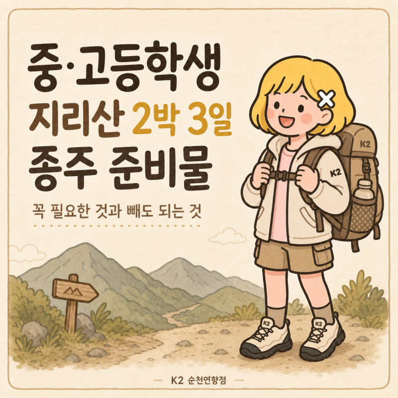 중·고등학생 지리산 2박 3일 종주 준비물｜꼭 필요한 것과 빼도 되는 것