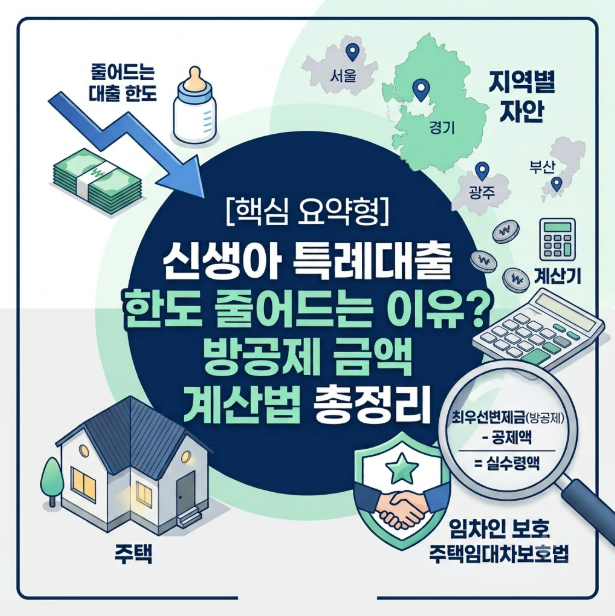 신생아 특례대출 한도 줄어드는 이유? 방공제 금액 계산법 총정리
