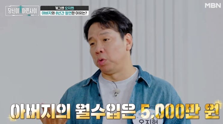 <b>오지헌</b> "<b>아버지</b> 월 5천만 원 벌었지만..." 가슴 아픈 고백
