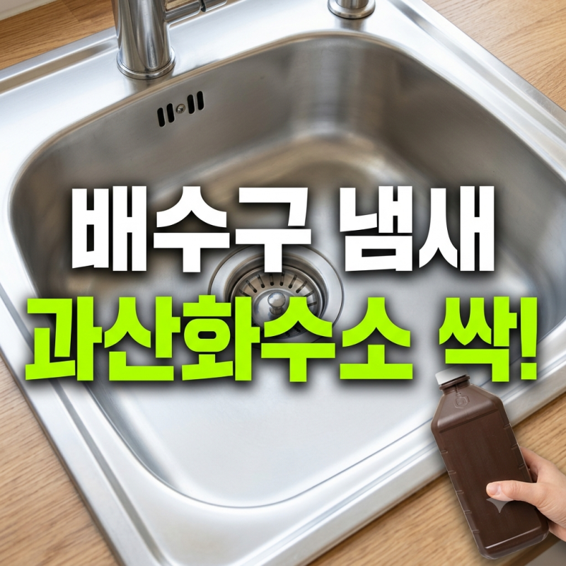 싱크대 배수구 악취 깔끔하게 없앤 과산화수소 활용법