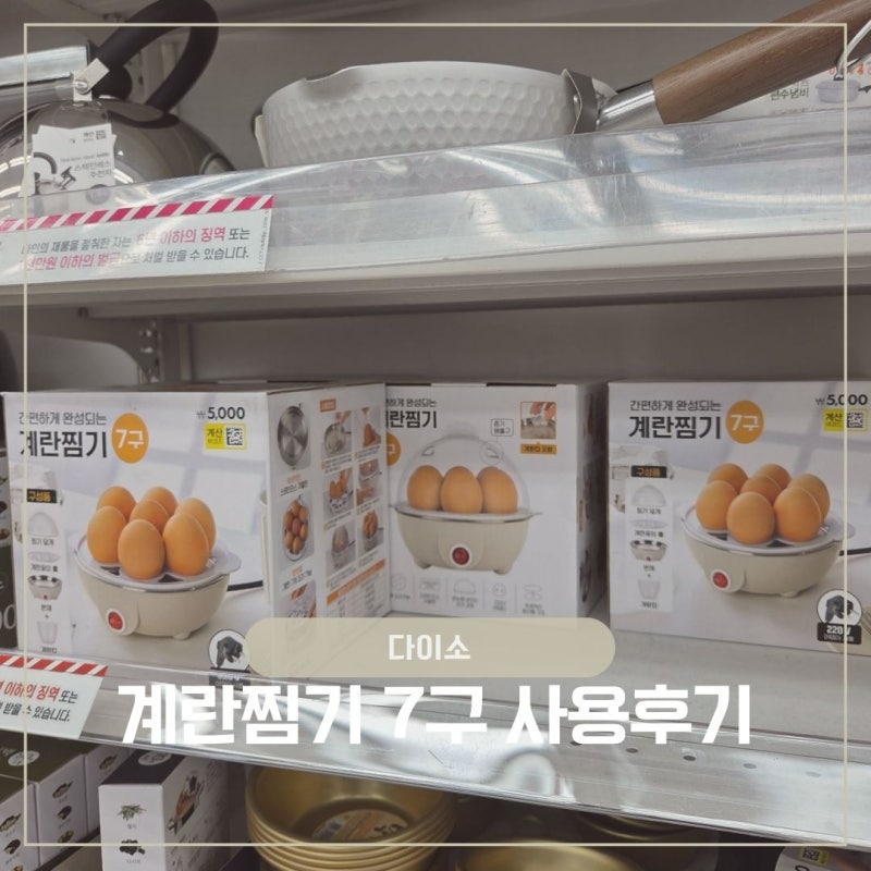 다이소, 내돈내산 아이템 - '전기 계란 찜기 7구' 사용 후기 (1069307)