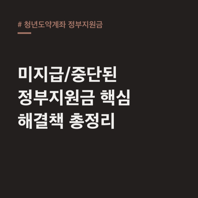청년도약계좌 정부지원금: 미지급? 중단? 핵심 해결책