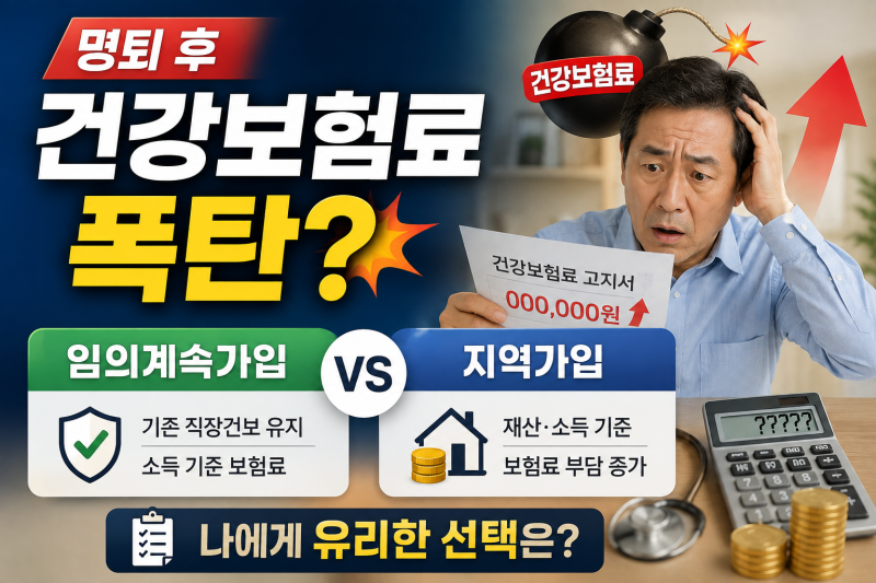 명퇴 후 건강보험료 폭탄? – 임의계속가입 vs 지역가입 총정리