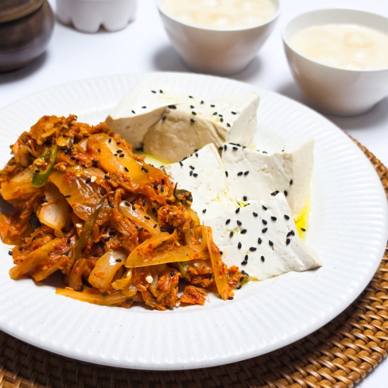밥 대신 참치 두부김치 레시피 얼음 동동 막걸리 안주