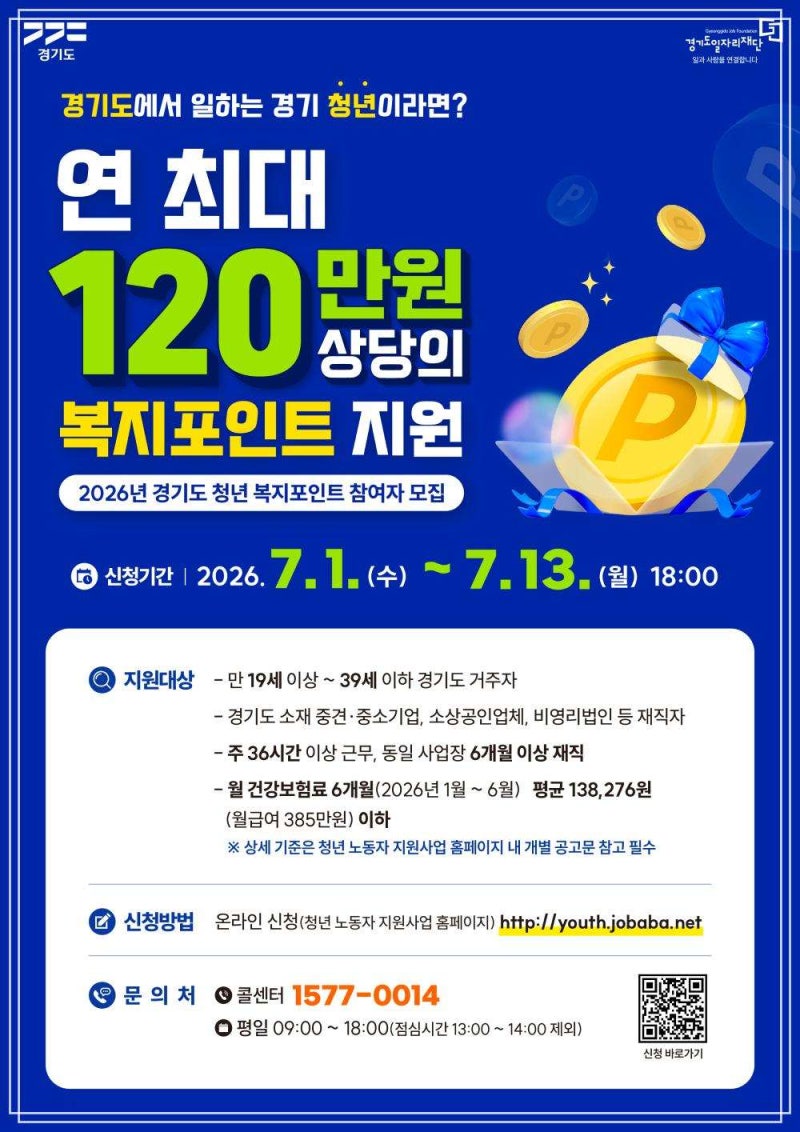 경기도 청년복지포인트 신청 결과 확인 2026