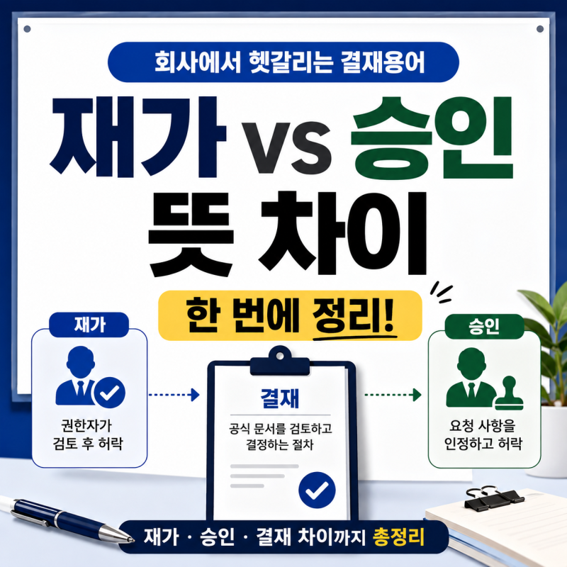 재가 뜻, 승인 뜻 차이 | 헷갈리는 결재용어 총정리