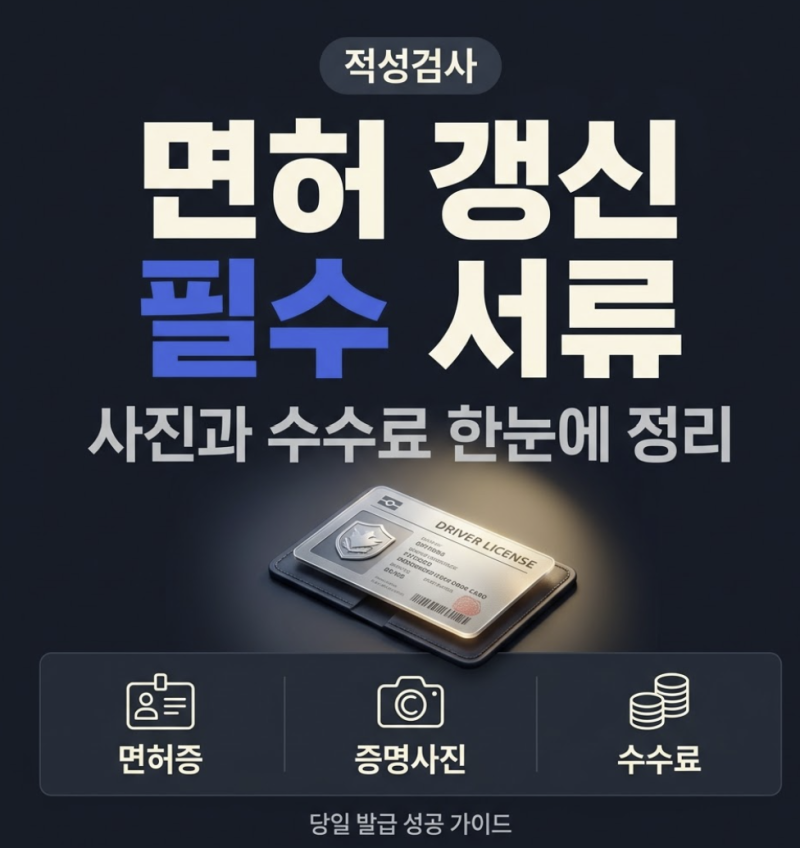 운전면허 적성검사 준비물 서류와 수수료 정리